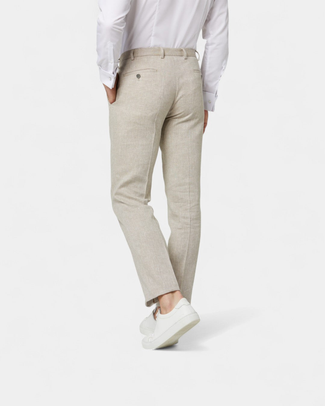 Tailored Comfort Linen Summer Trouser - Beige
