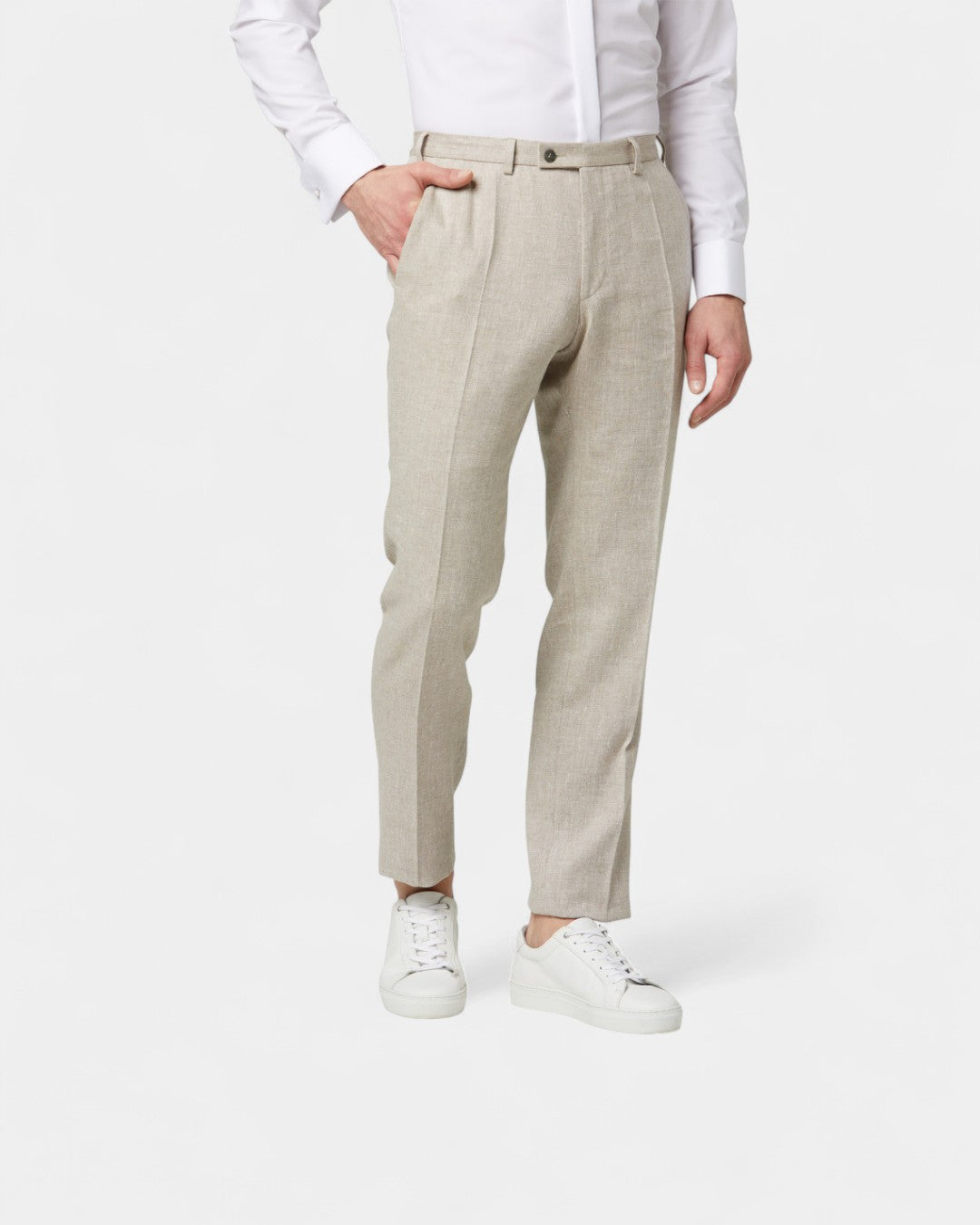 Tailored Comfort Linen Summer Trouser - Beige