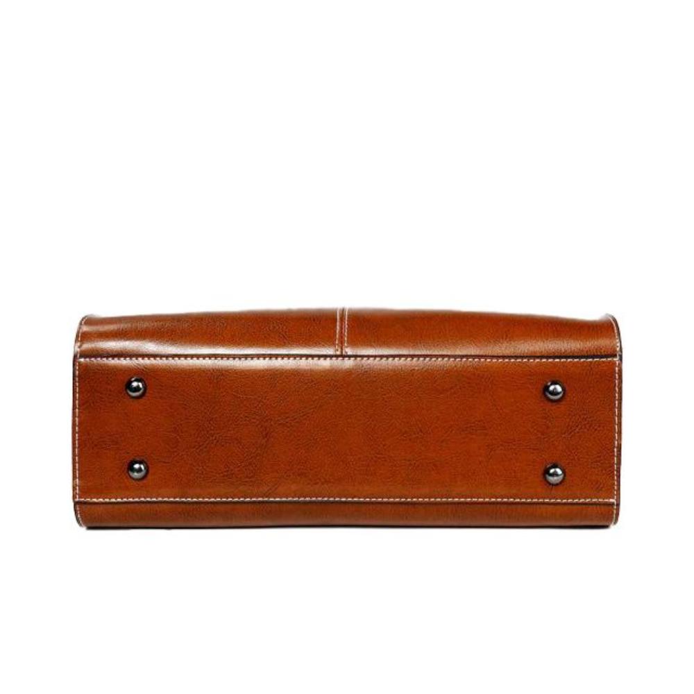 Women's Leather Tote Bag with Zipper Closure | Renata