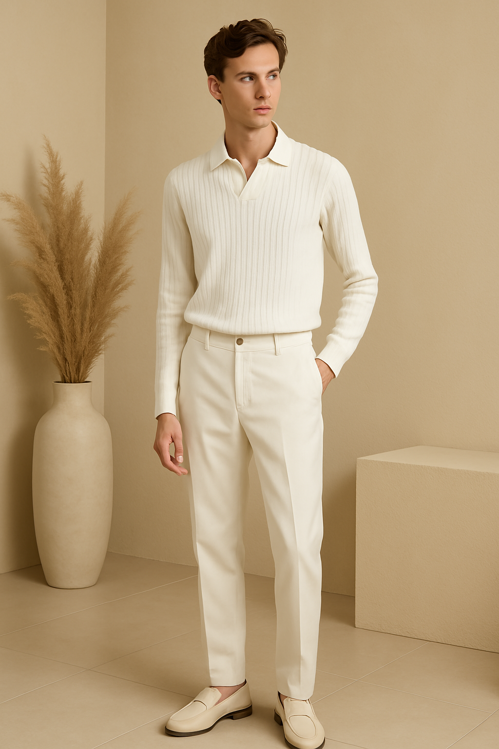 Kalvin - Striped Long Sleeve Polo