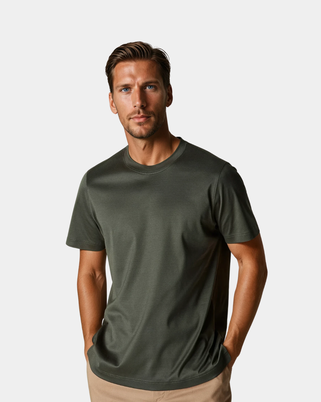 Signature Mercerised Supima T-Shirt – Dark Green