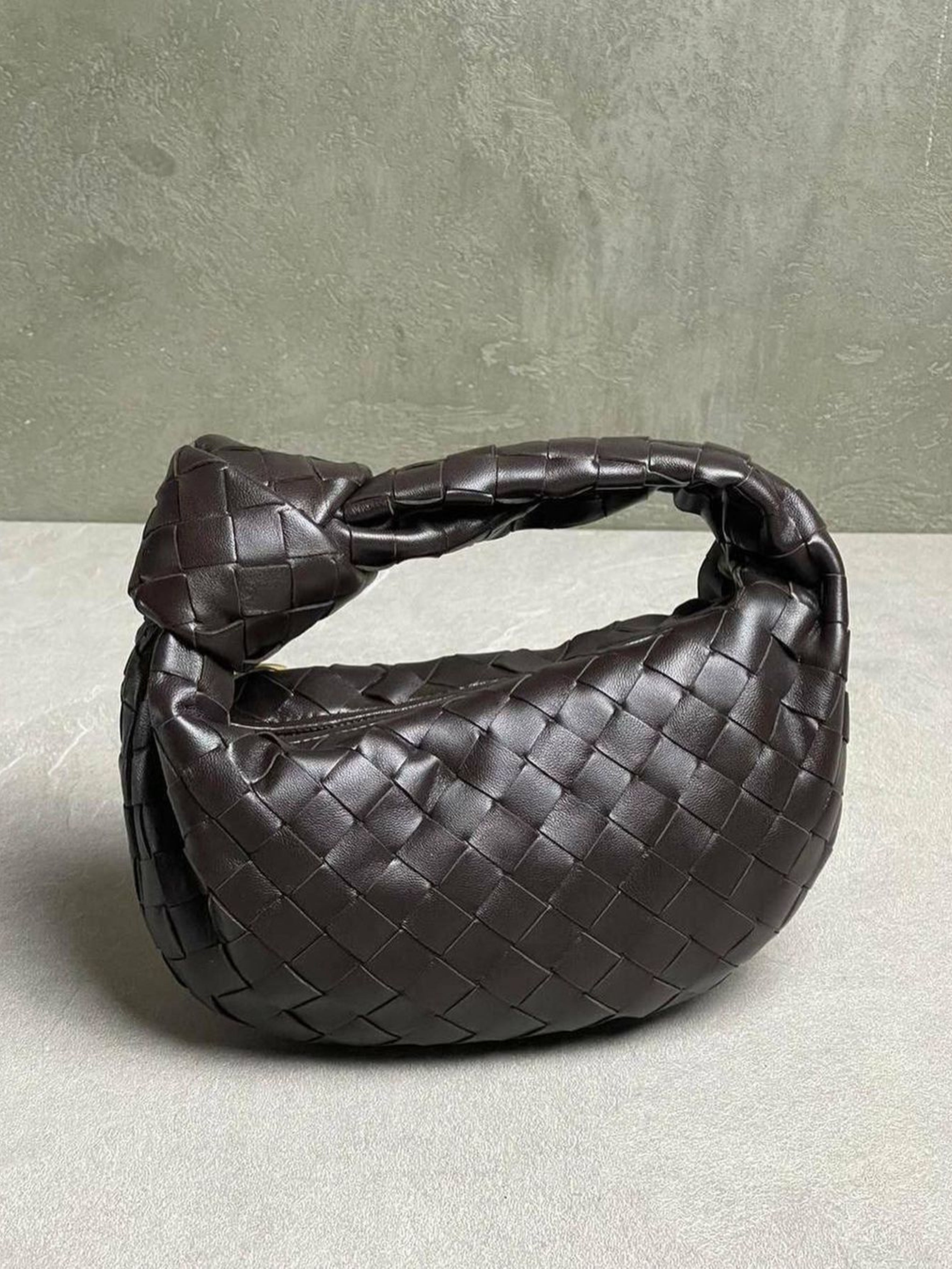 Women's Woven Faux Leather Mini Top Handle Bag for Evening & Everyday Use | Marigold