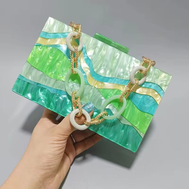 Acrylic Chain Box Purse | Camila