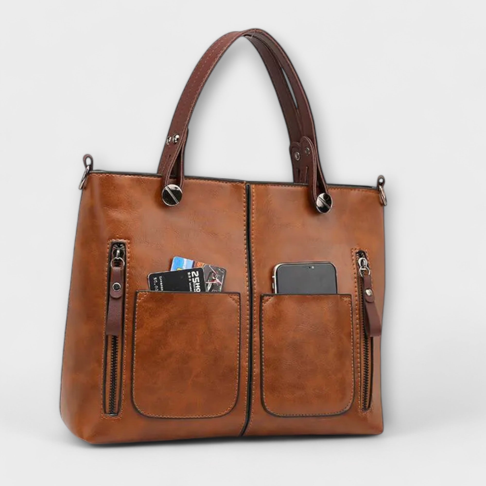 Leather Handbag, Minimalist Design | Serenya