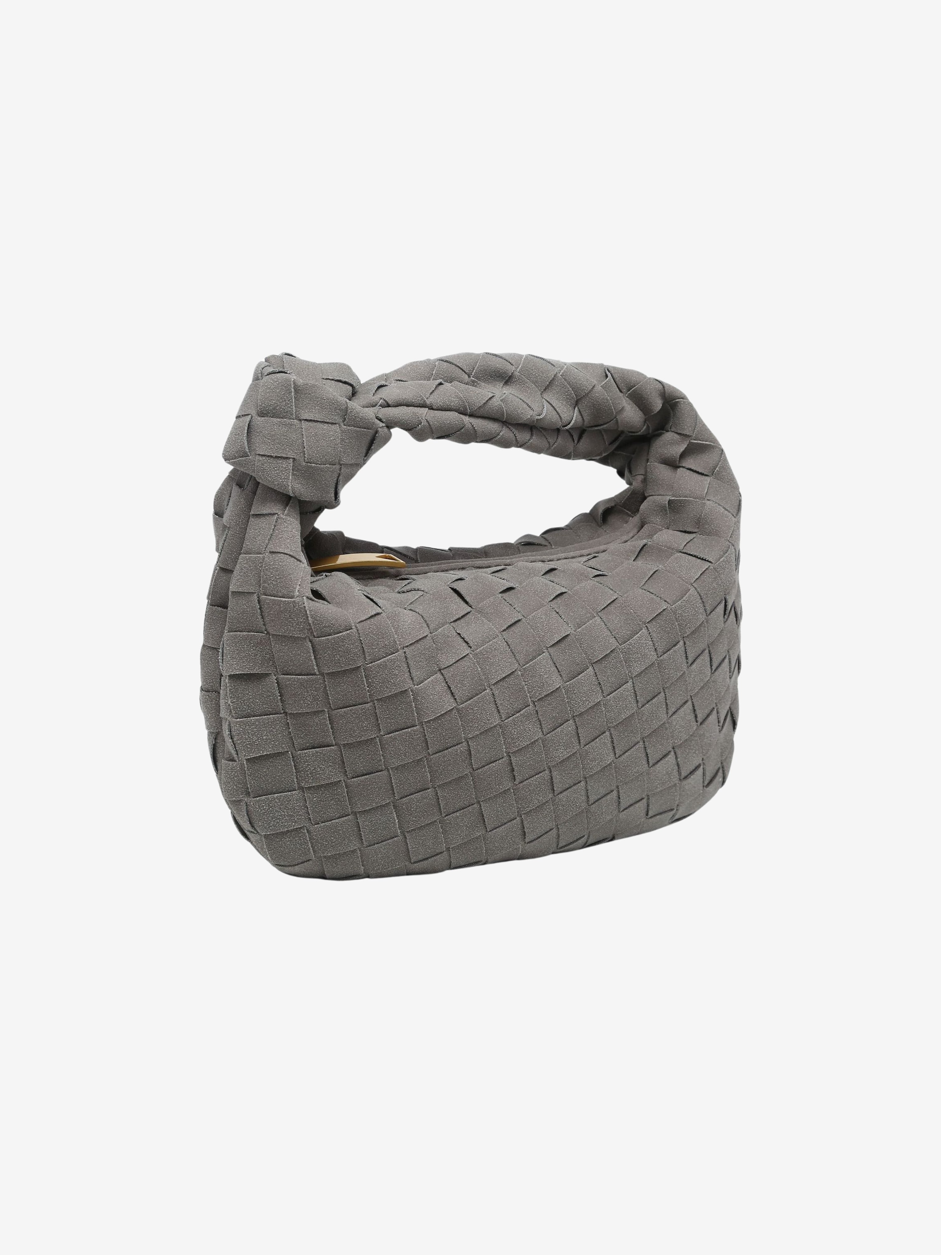 Women's Woven Faux Leather Mini Top Handle Bag for Evening & Everyday Use | Marigold