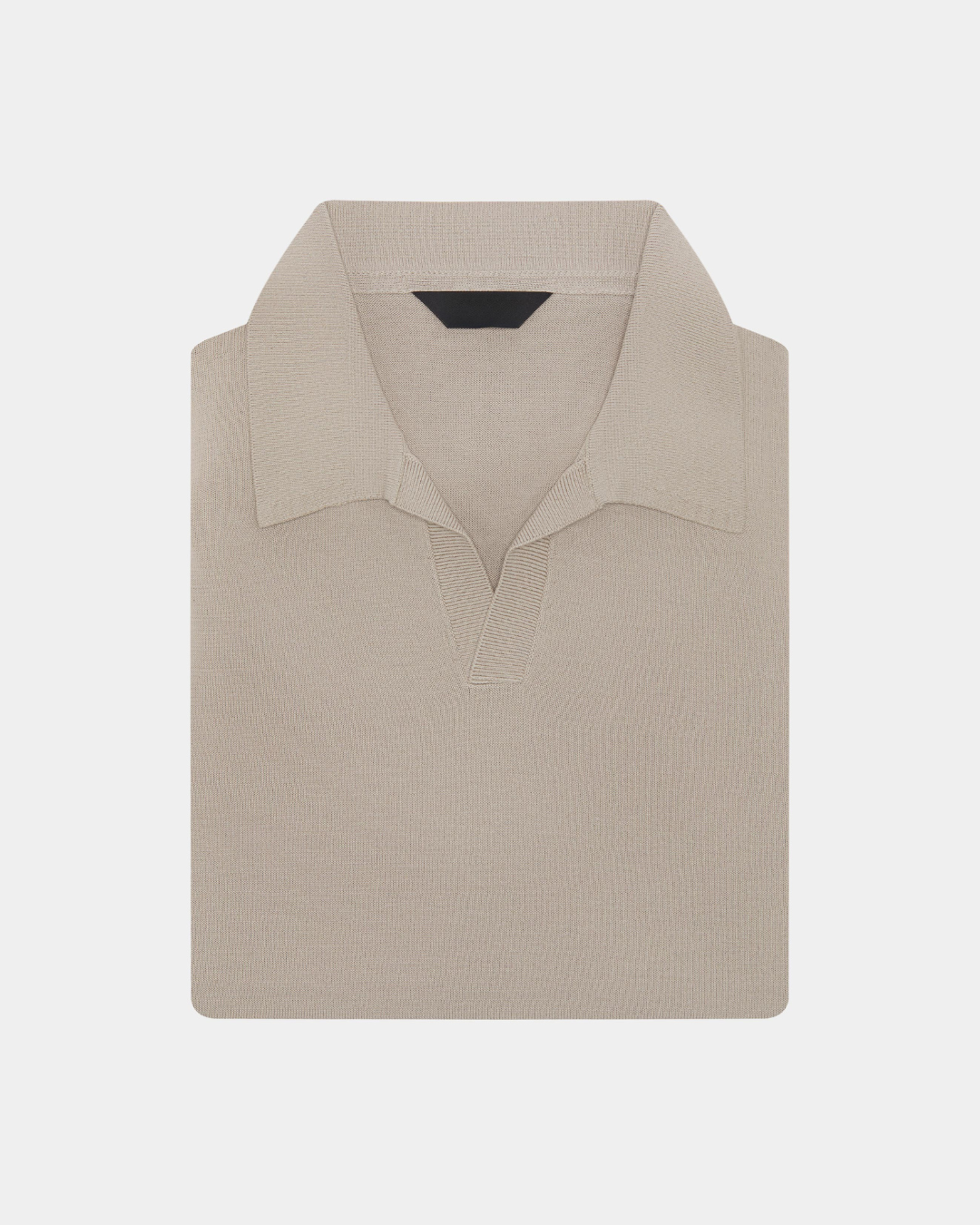 Taupe Polo Shirt Without Buttons