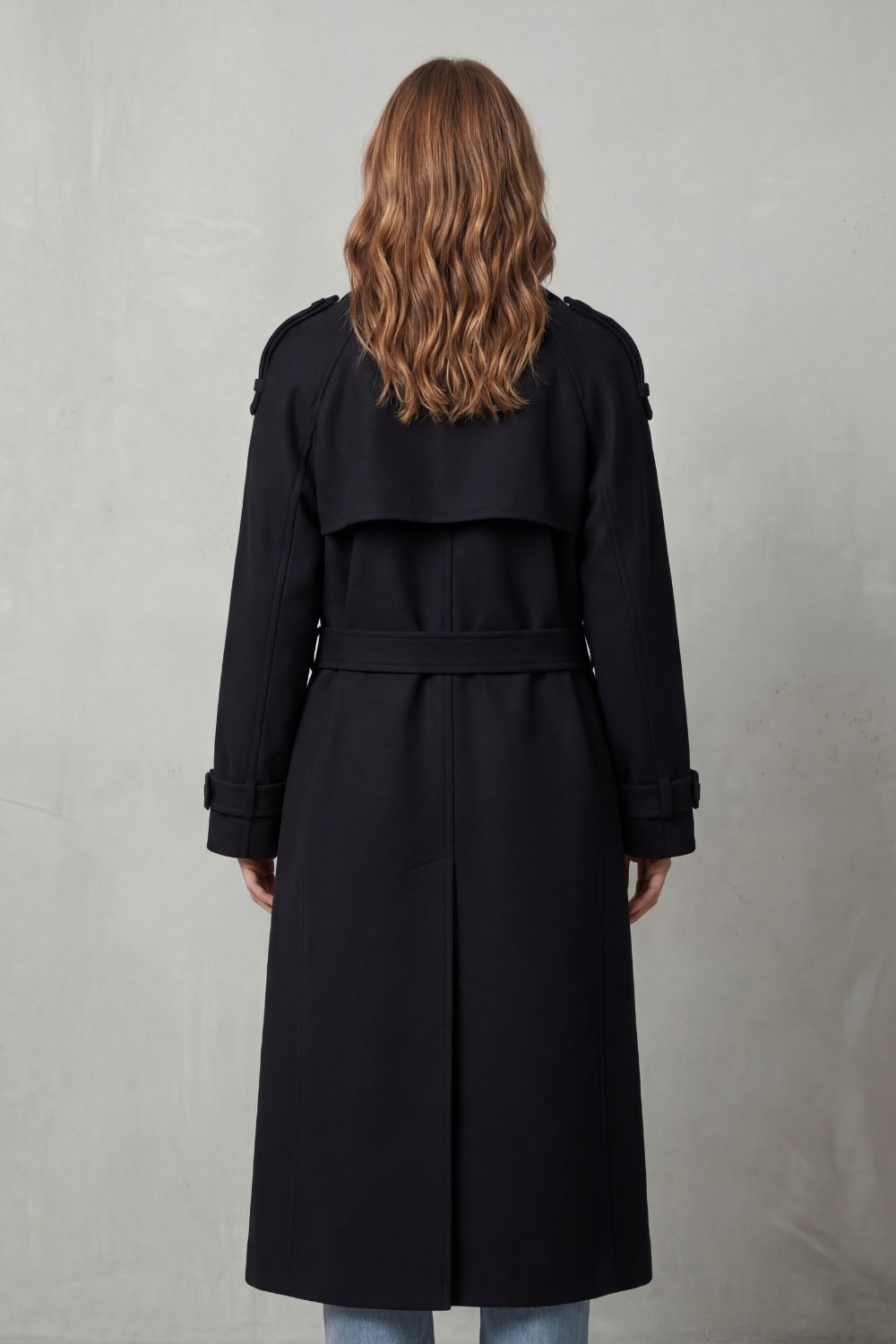 Women's Oversized Wool Trench Coat - Noirvaine