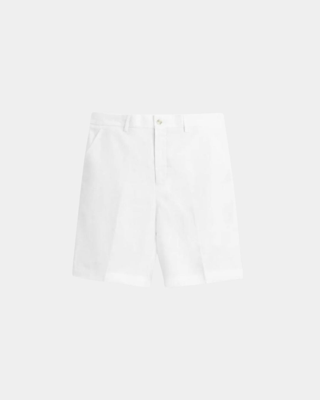 Old Money White Linen Tailored Shorts