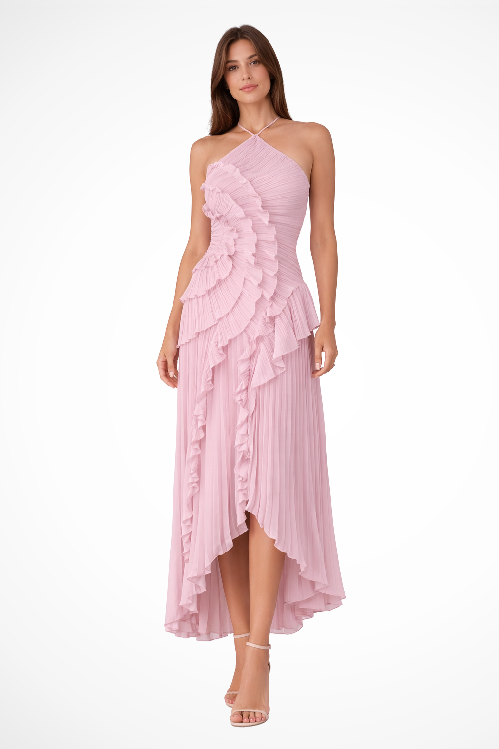 Women’s Halter Ruffled Maxi Dress - Klyne Studios