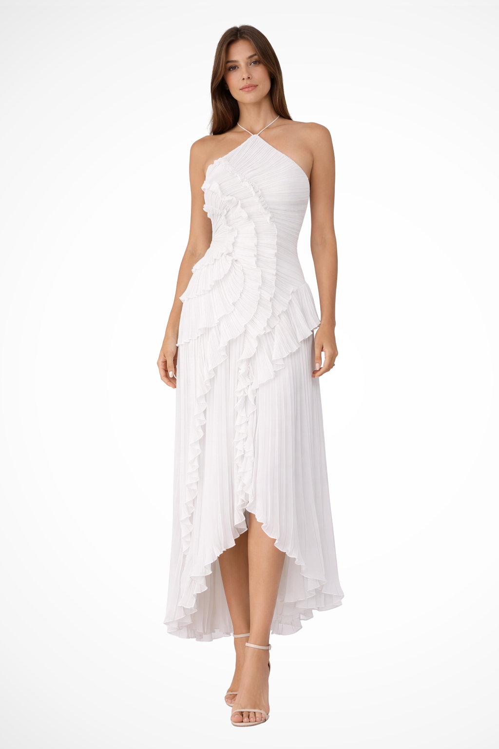 Women’s Halter Ruffled Maxi Dress - Klyne Studios
