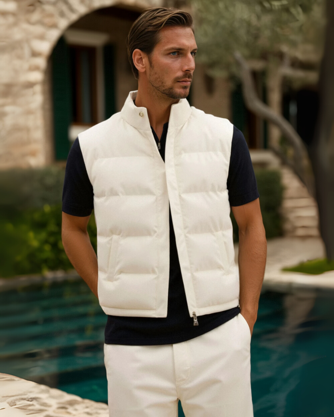 Quiet Luxury High Neck Sleeveless Gilet