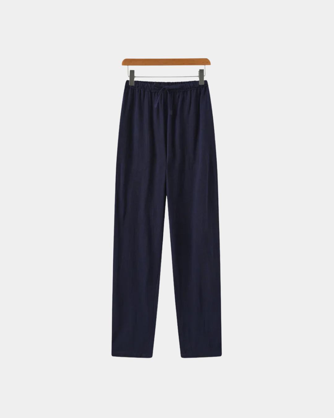 Relaxed Fit Cotton Linen Summer Trousers - Navy