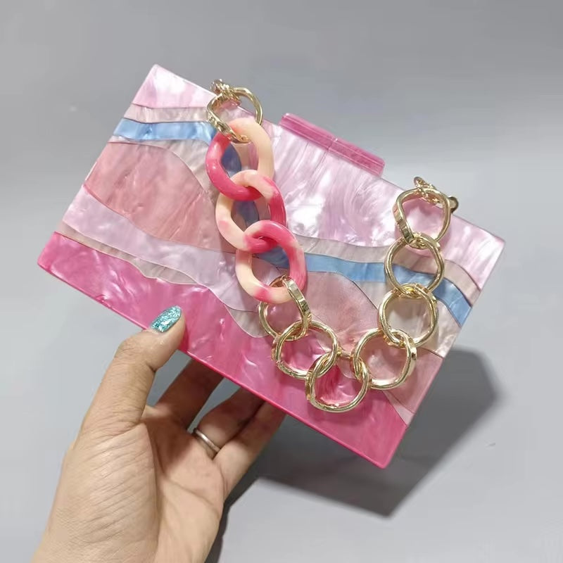 Acrylic Chain Box Purse | Camila