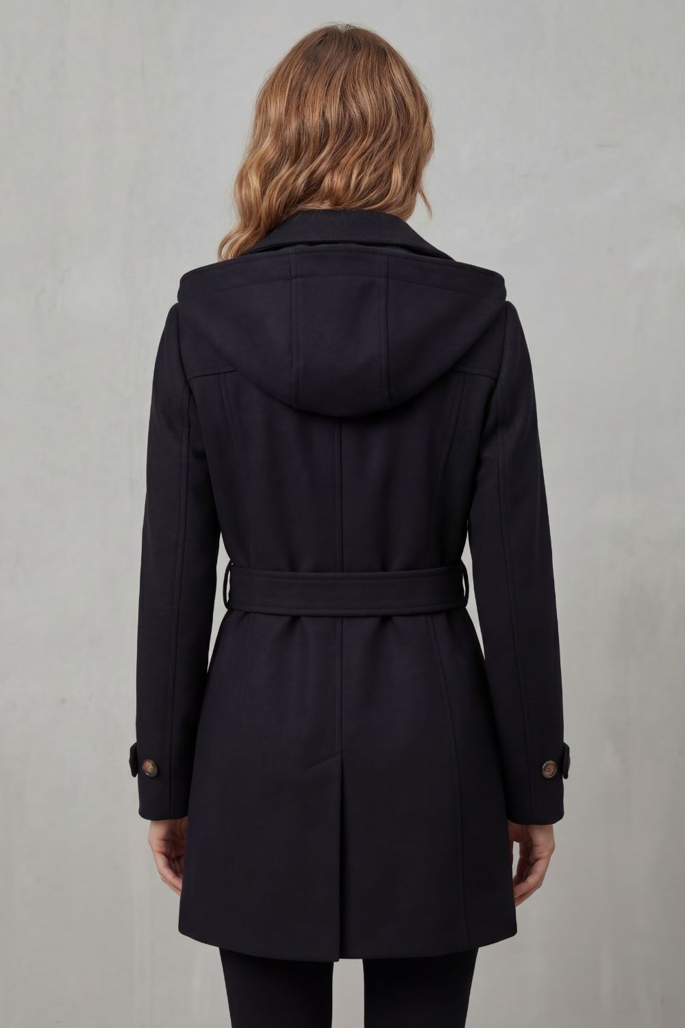 Women's Custom Elegance - Hooded Trench Coat - Solivane
