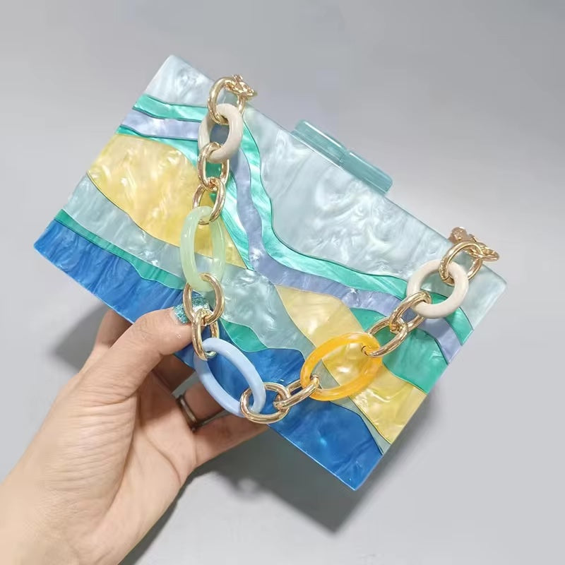 Acrylic Chain Box Purse | Camila