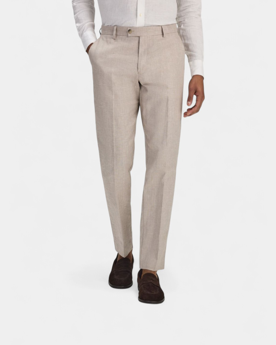 Riviera Pure Linen Tailored Trousers - Sand