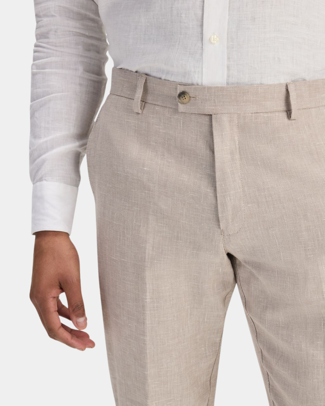 Riviera Pure Linen Tailored Trousers - Sand