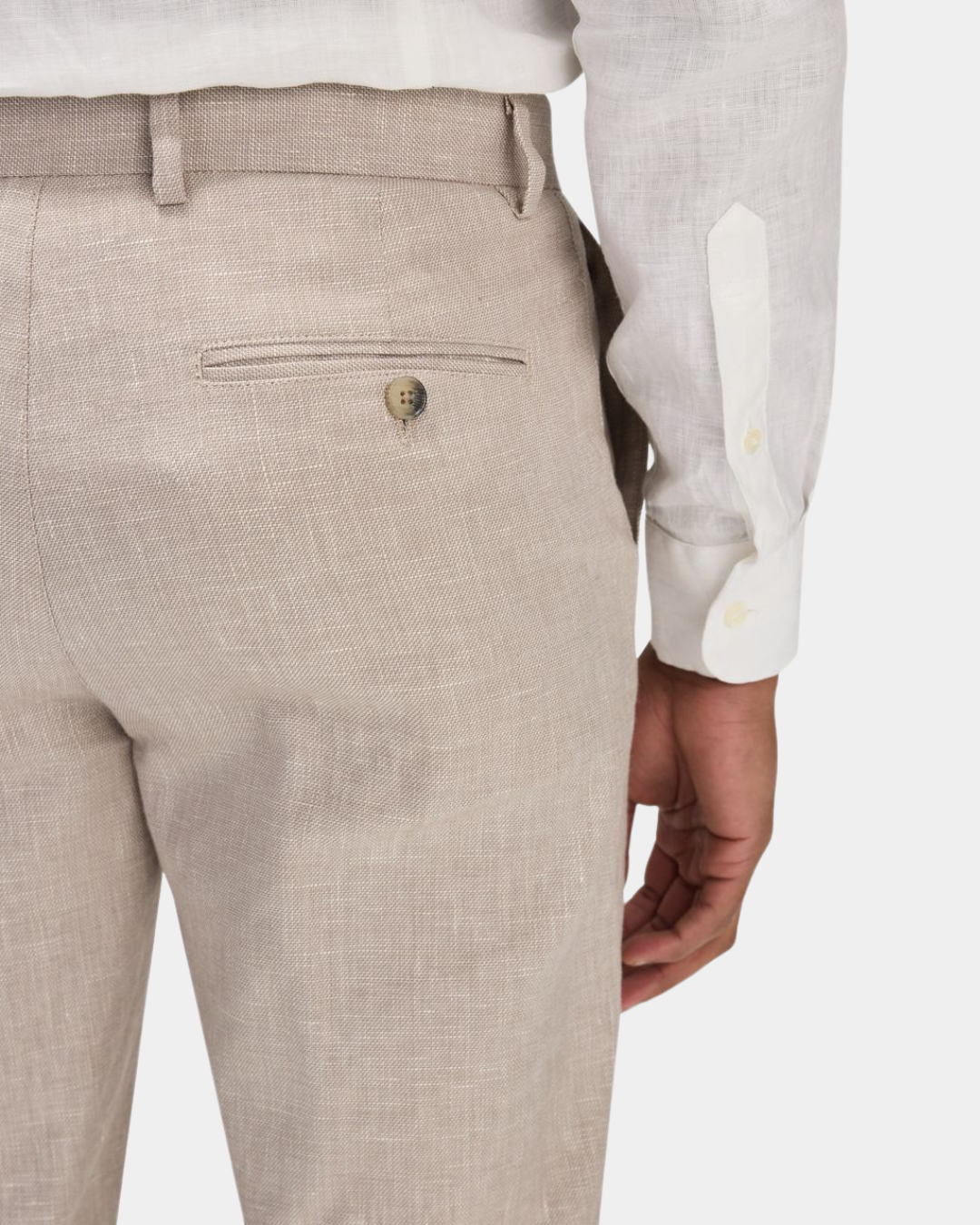 Riviera Pure Linen Tailored Trousers - Sand