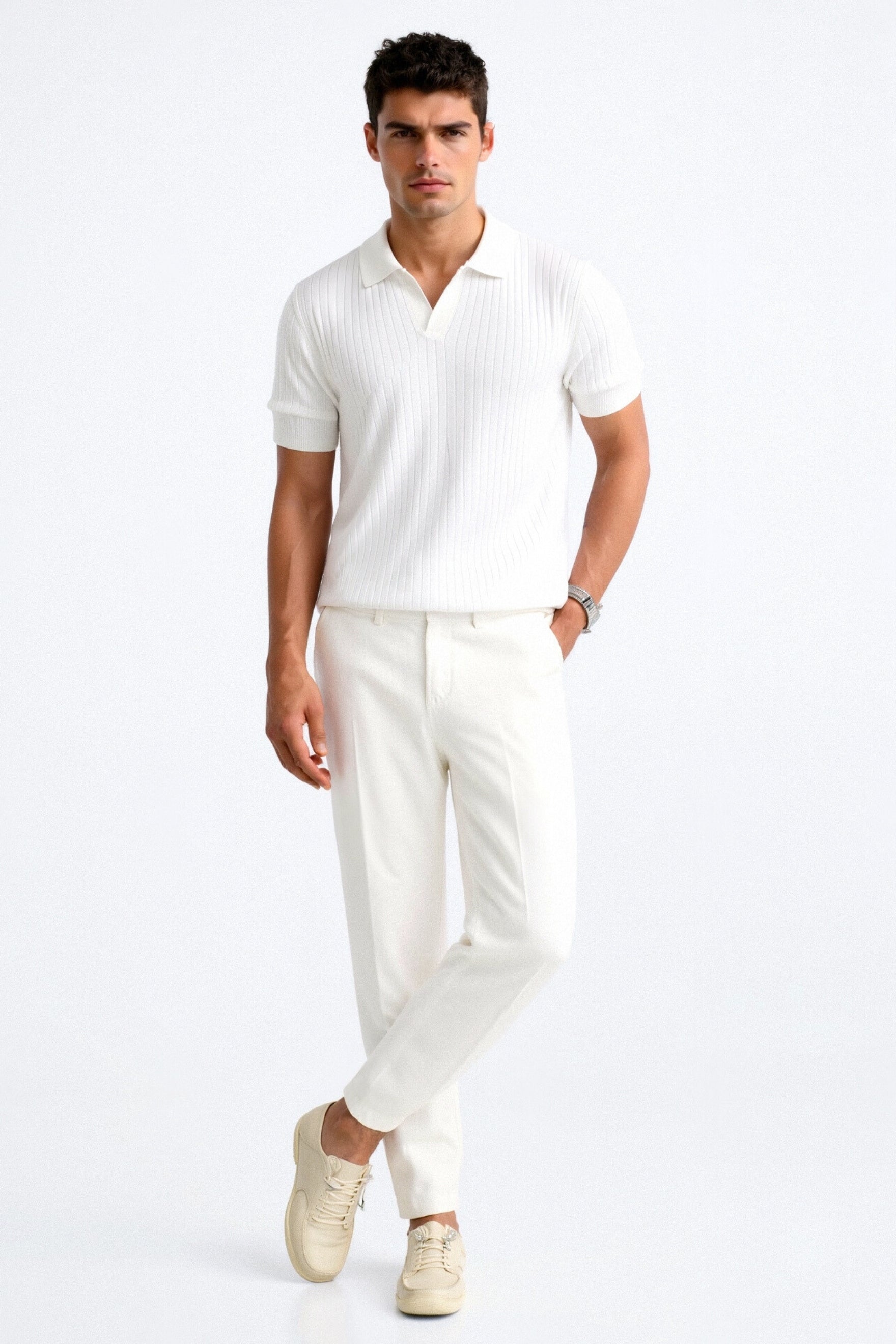 Klyne Ribbed Cotton Polo