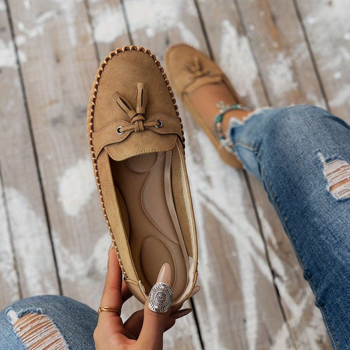Women's Tassel Detail Loafers - Nadine