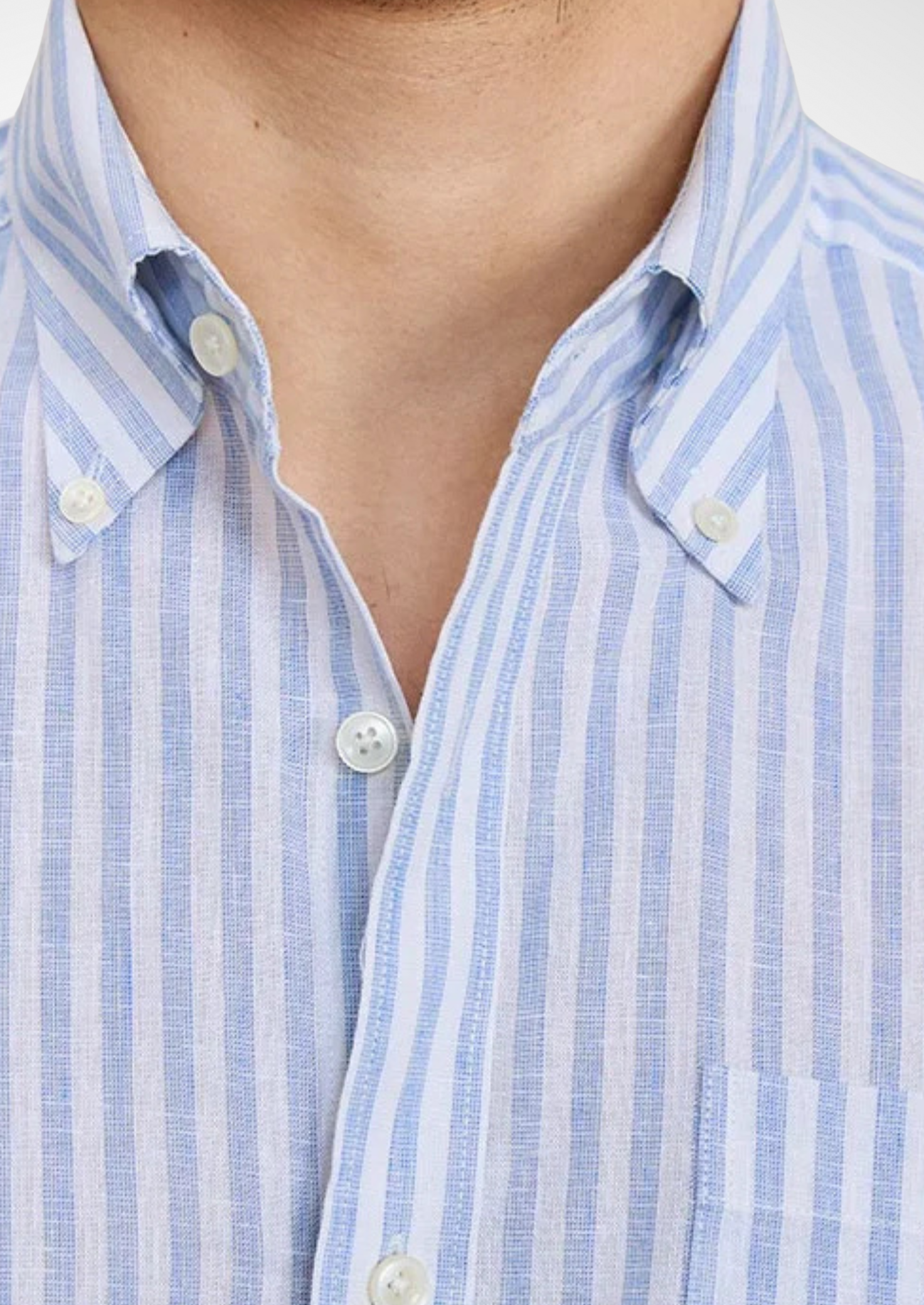 PORTOFINO STRIPED SEASIDE SHIRT - Light Blue