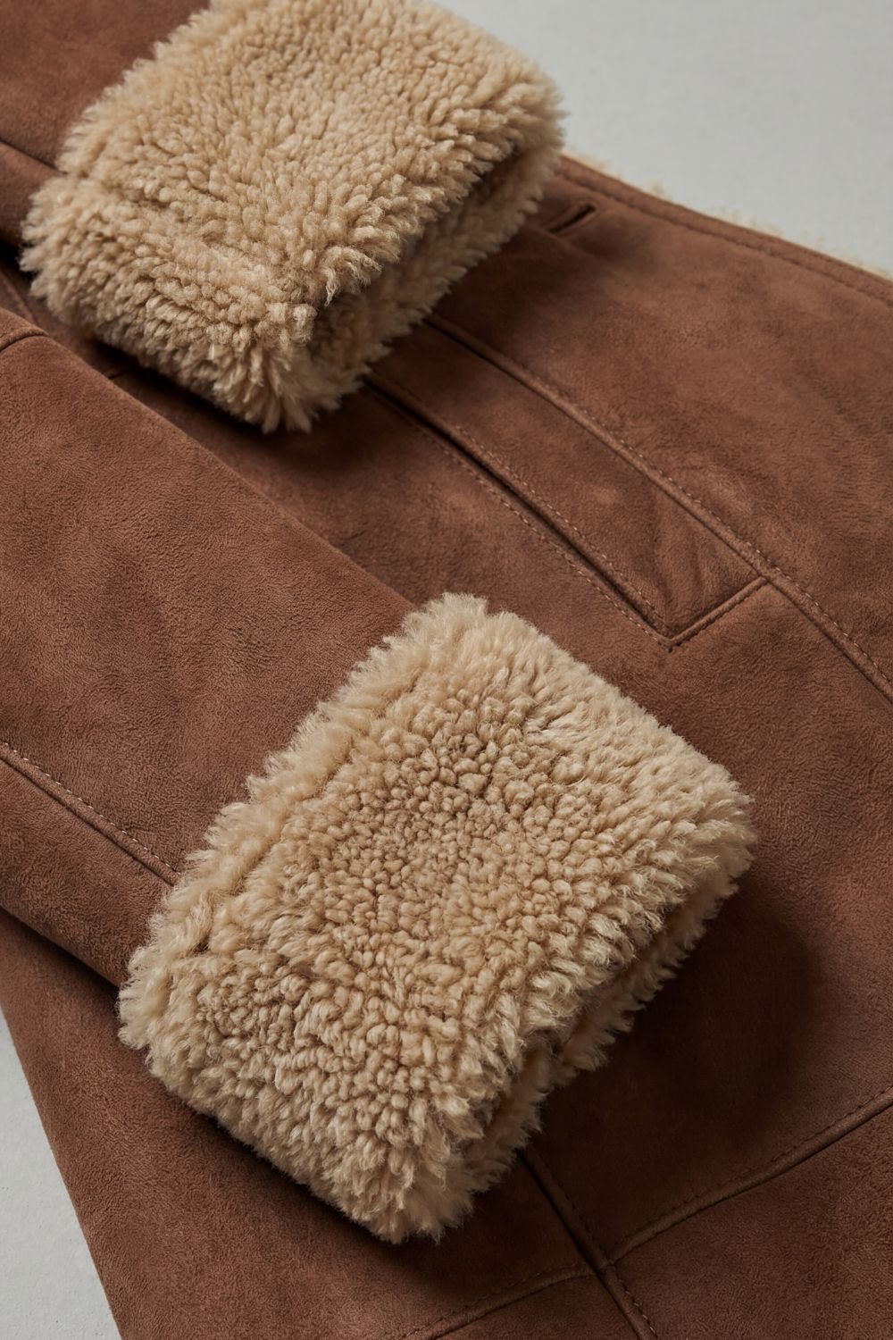 Women's Long Winter Coat with Shearling Lining - Selvion