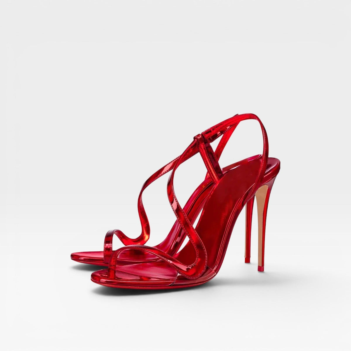 Women's Metallic Strappy Stiletto Heels – Evening & Prom Sandals | Eynsford