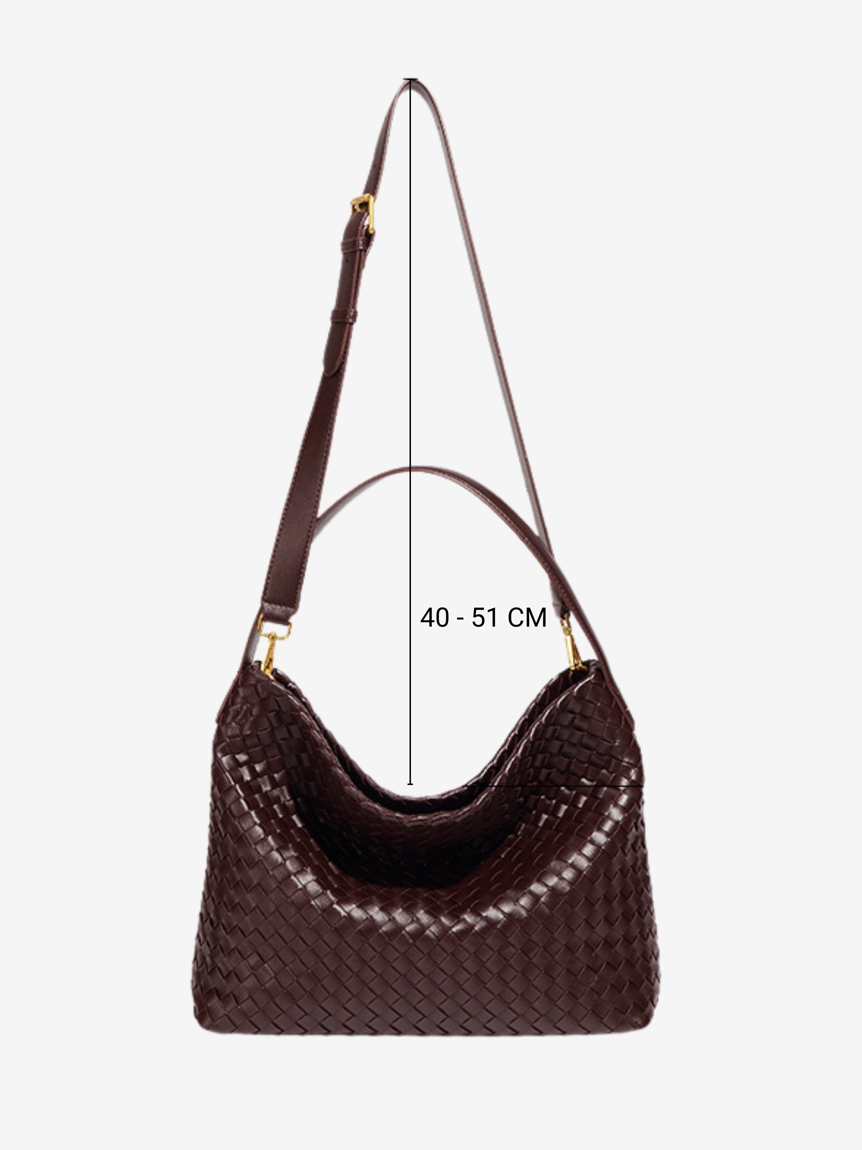 Women's Woven Faux Leather Shoulder Tote Bag with Removable Strap for Everyday Use | Juno