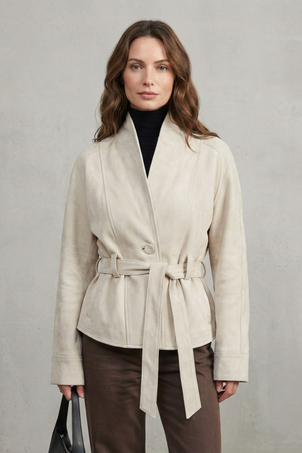 Women's French Elegance Cropped Double-Breasted Wool Jacket - Alette