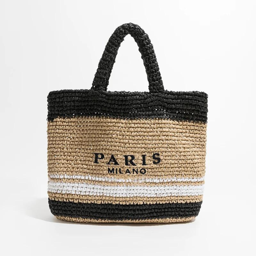 Handwoven Crochet Straw Tote Bag | Caterina