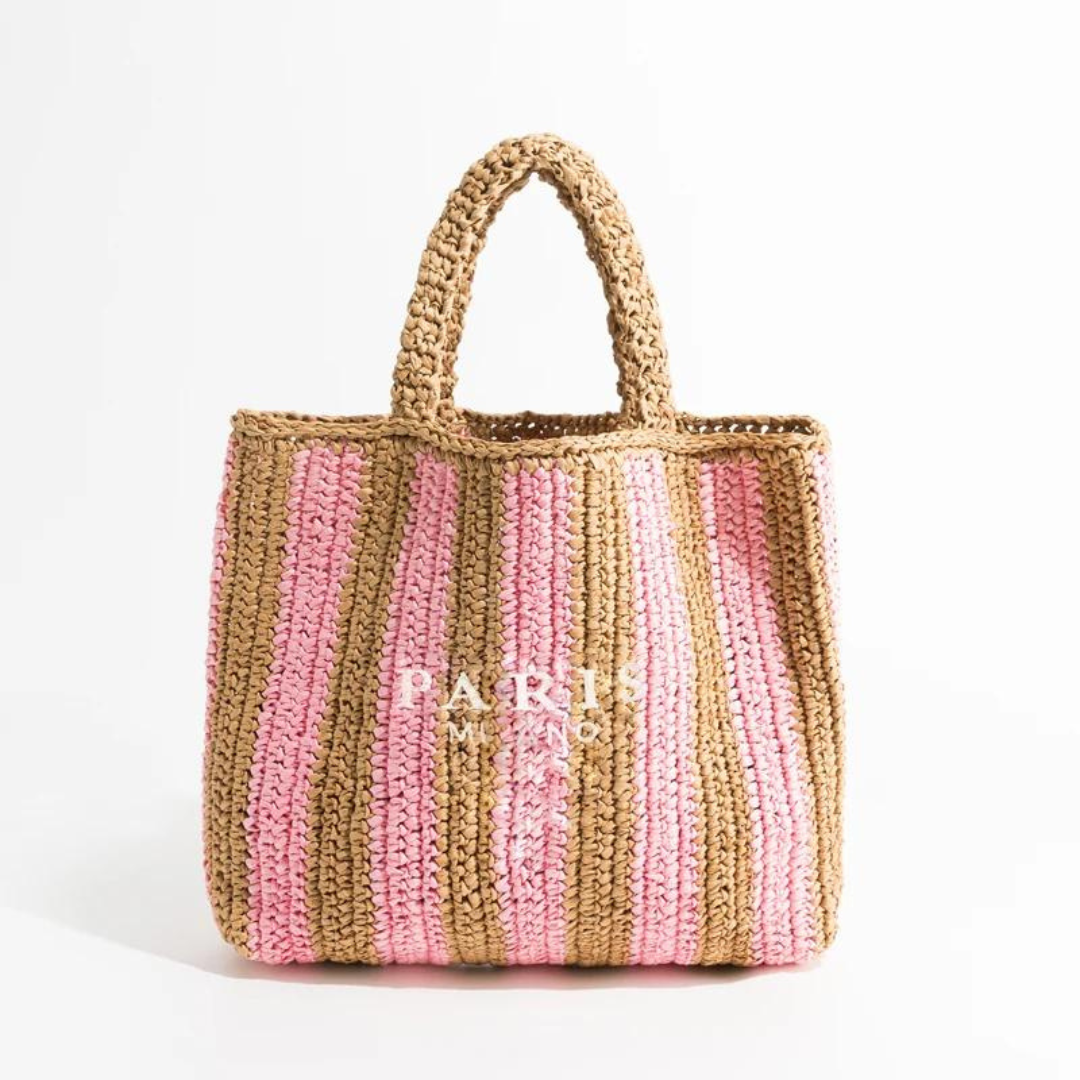 Handwoven Crochet Straw Tote Bag | Caterina