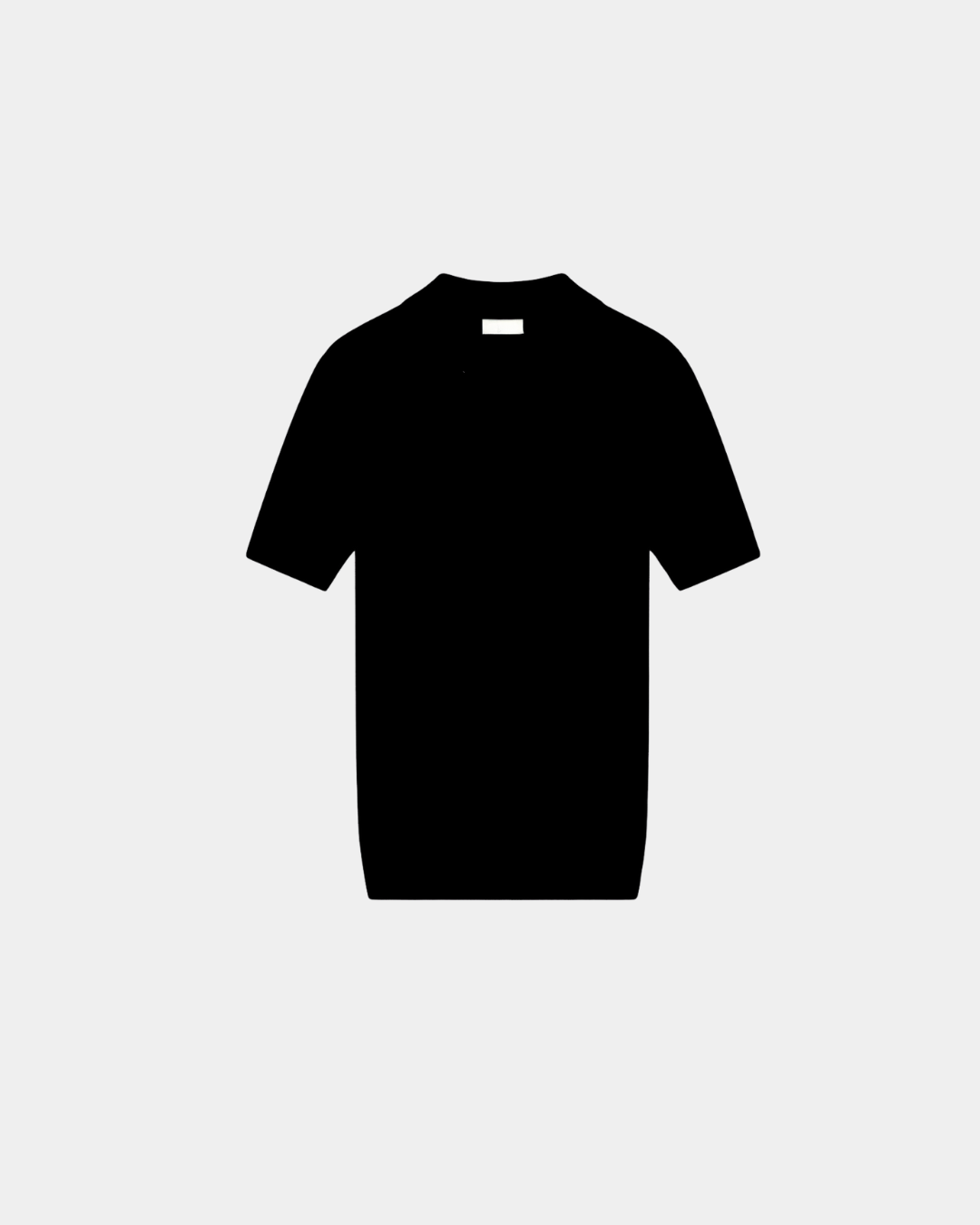 Silk Blend Stripe Pattern Polo T-Shirt - Black