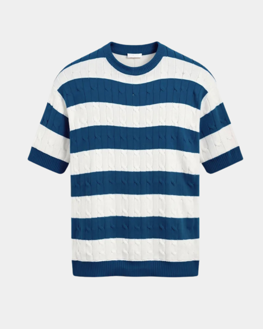 Cable Knit Crewneck T-Shirt