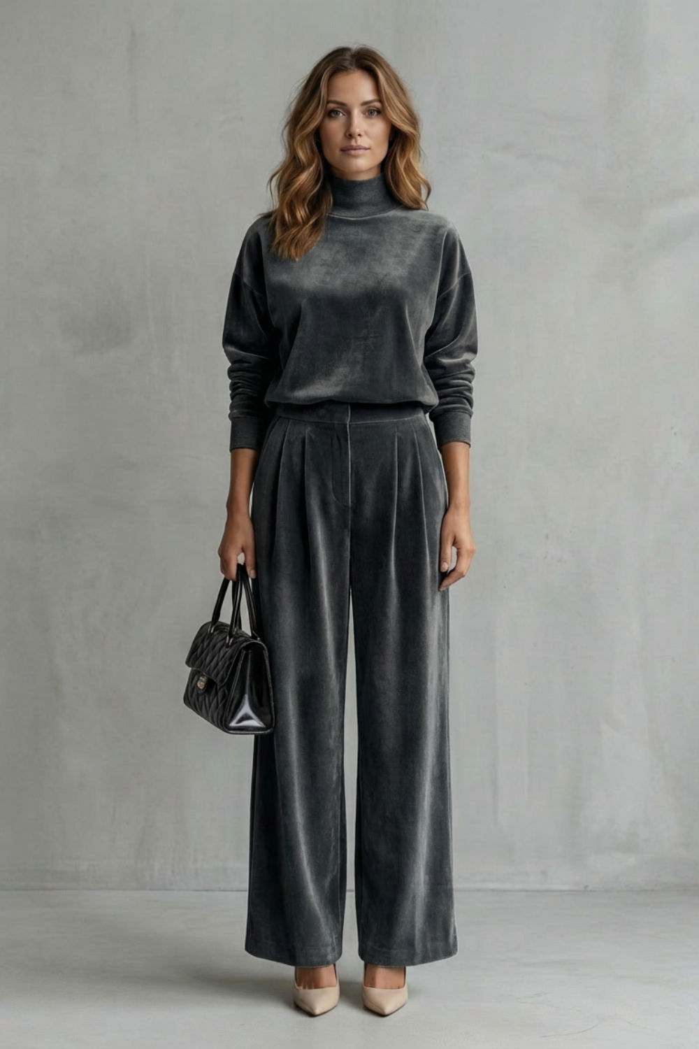 Brown colorway, full-length view