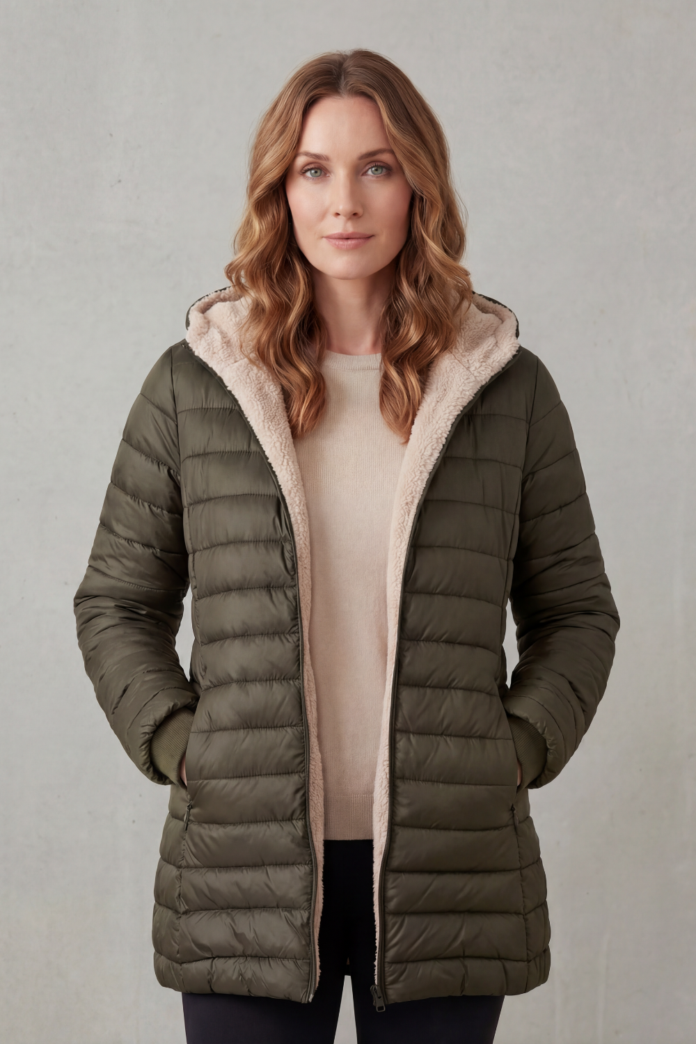 Women's Sherpa-Lined Hooded Puffer Jacket for Ultimate Comfort - Ellavue