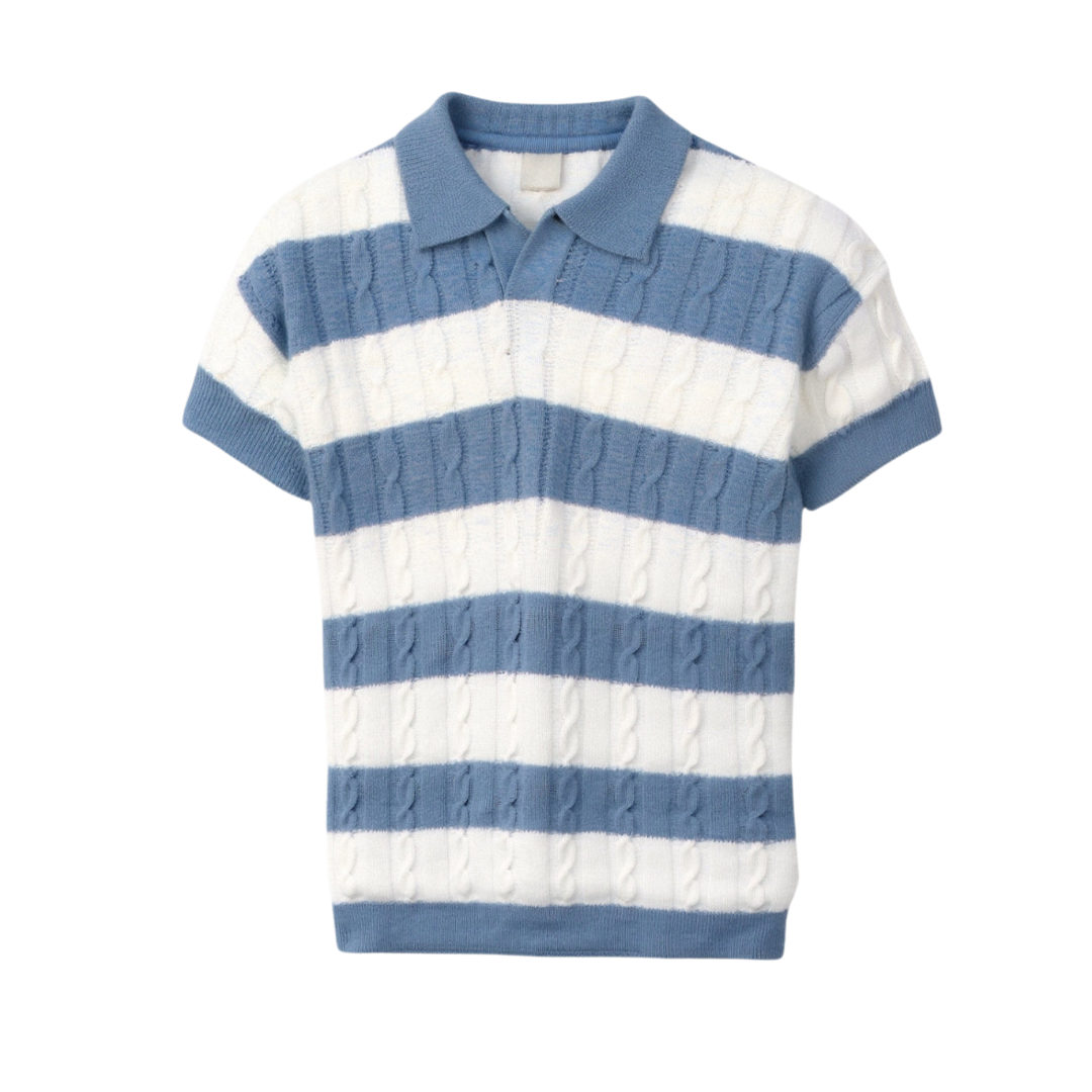 Klyne White Stripe Polo