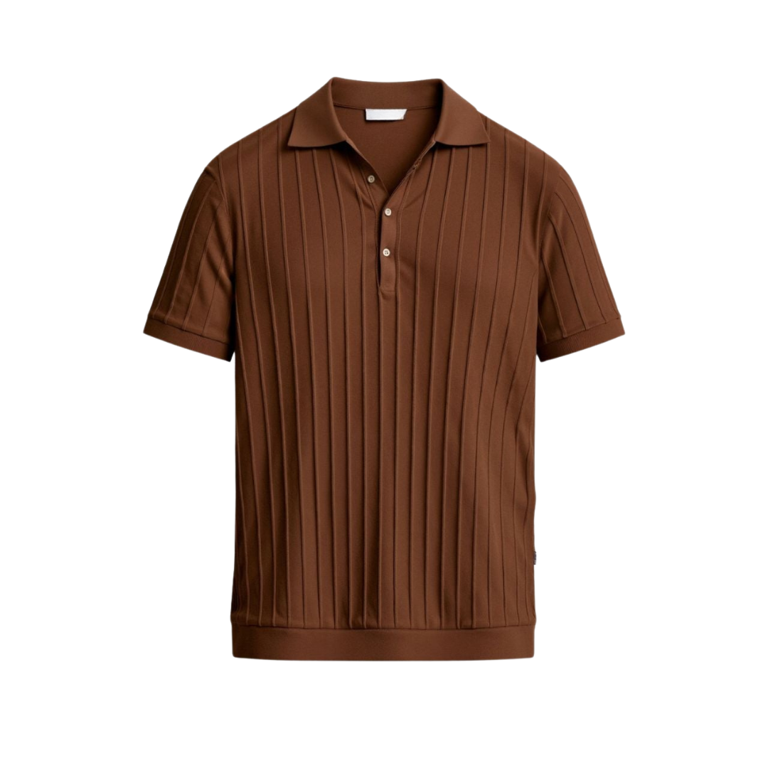 Klyne Vertical Striped Button Up Polo