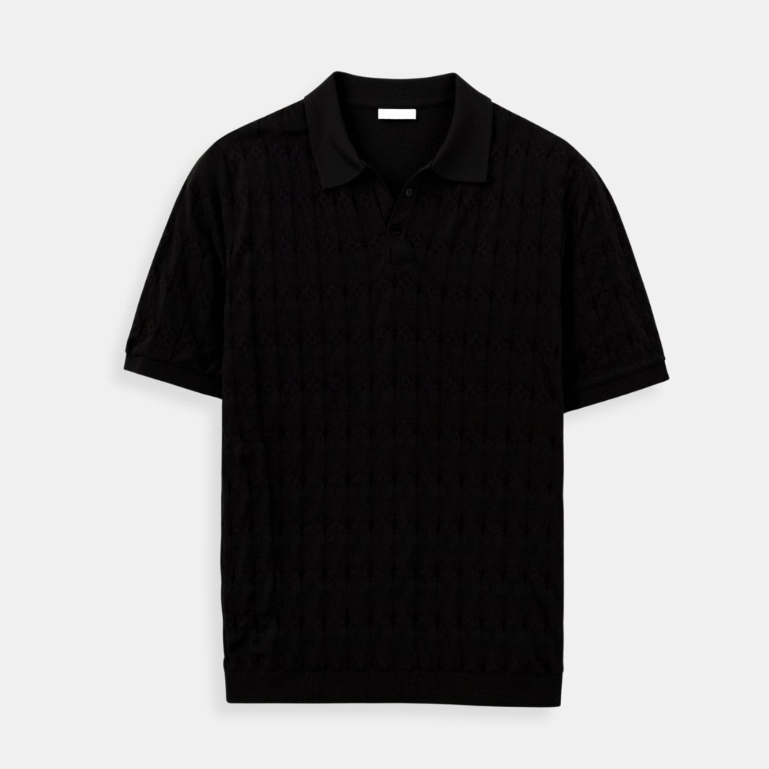 Klyne Premium V-Neck Cable Knit Polo