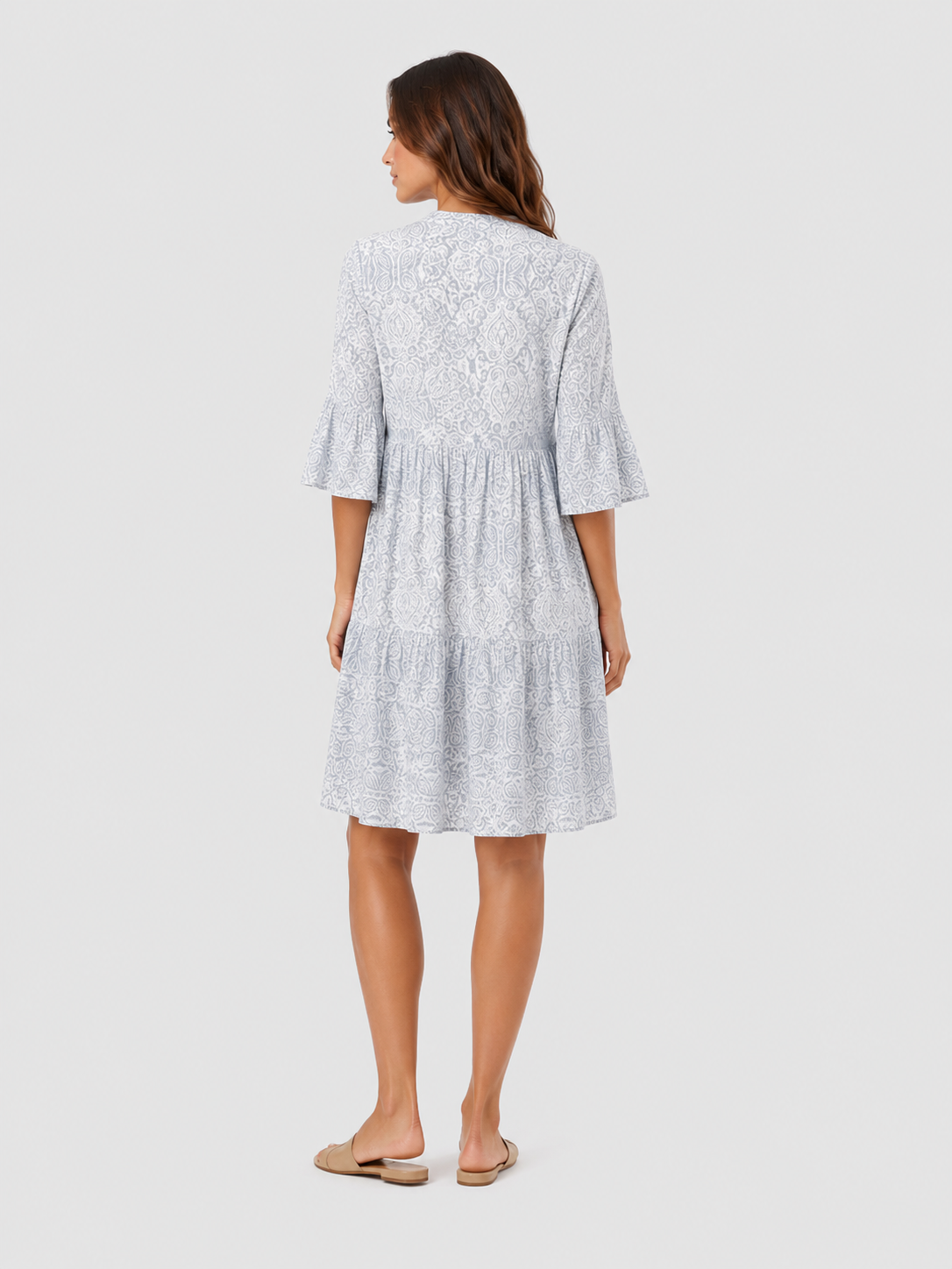 Klyne women’s short-sleeve lightweight mini dress with a relaxed loose fit, airy breathable fabric, and pull-on design, available in Black, Pink, White, Green, and Blue, sizes XS–XL.