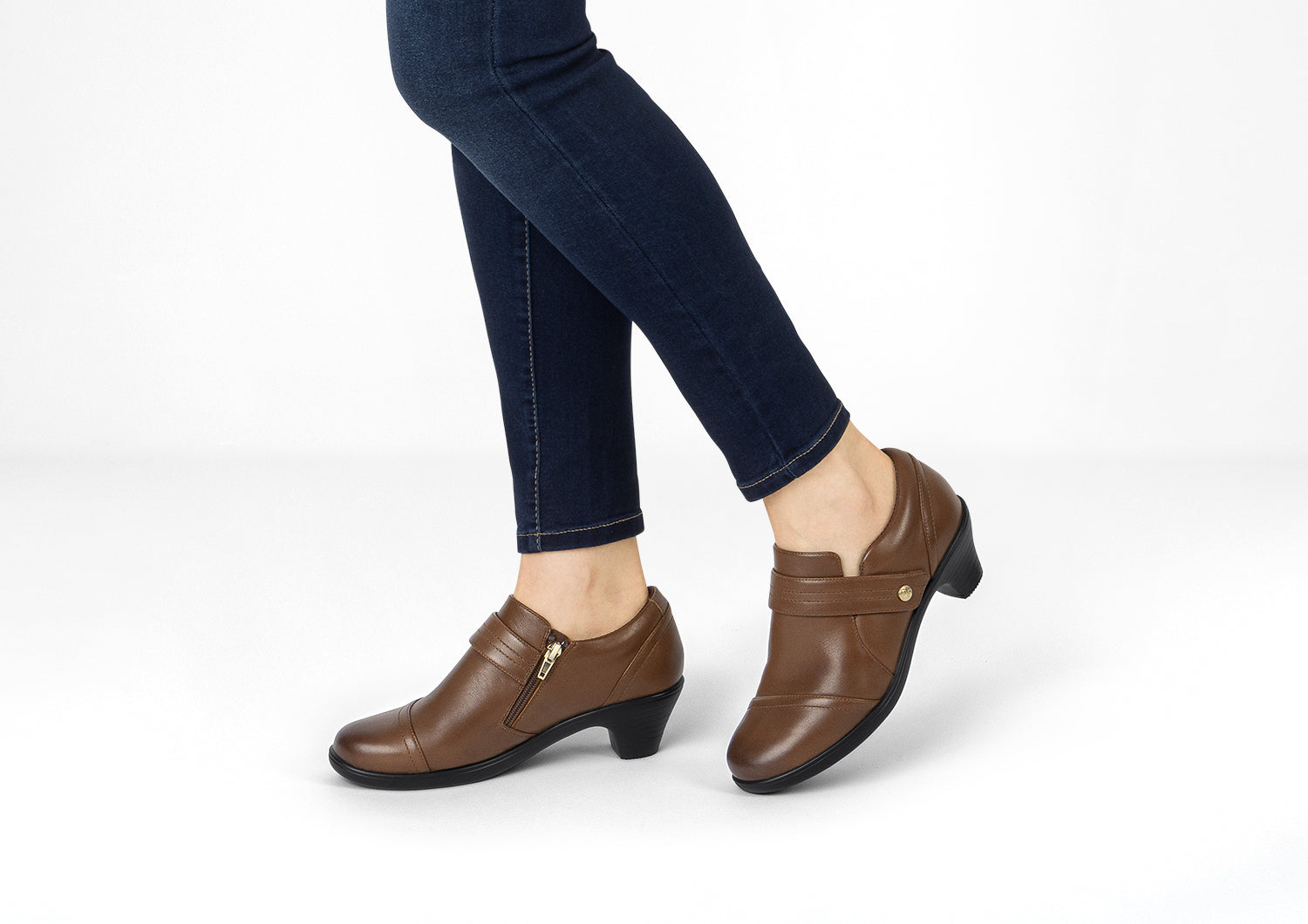 Women's Water-Repellent Leather Heels - Eva