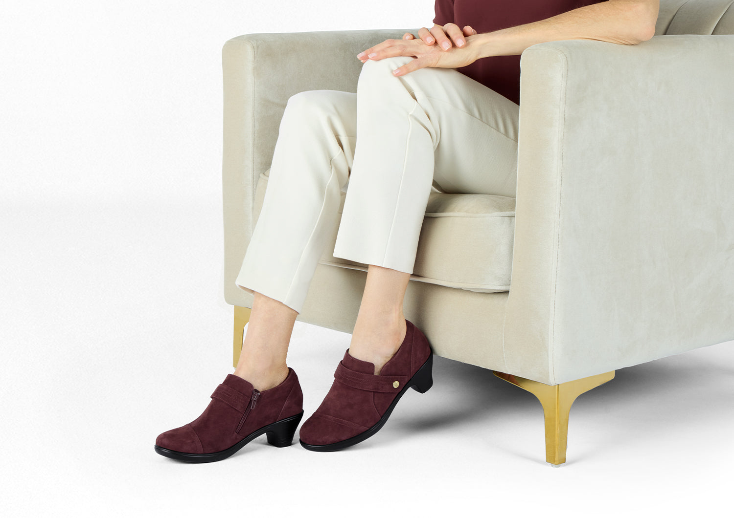 Women's Water-Repellent Leather Heels - Eva