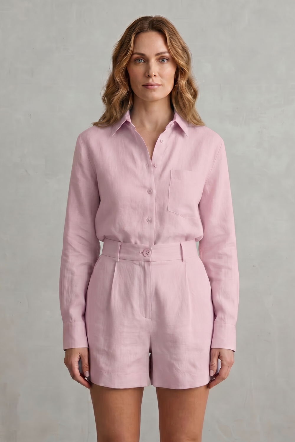 Pink colorway, full-length view