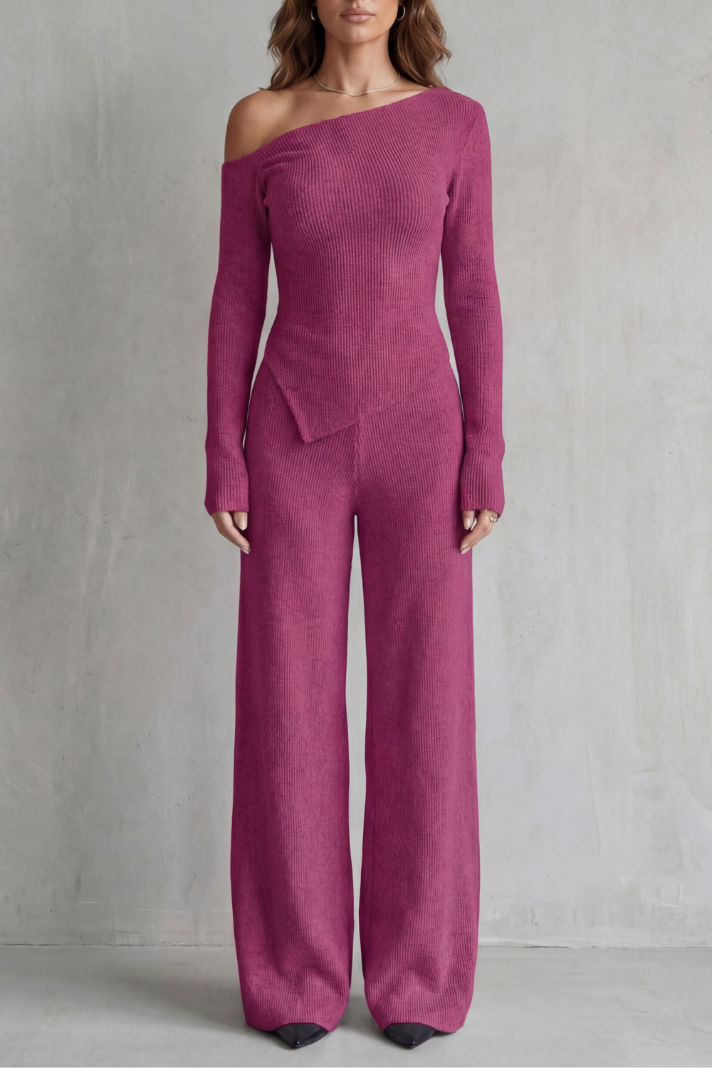 Rose Red colorway, full-length view