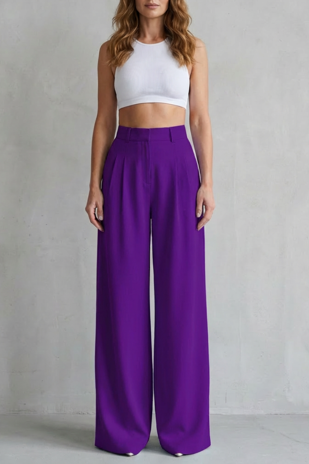 Women's Draped Wide Leg Tailored Pants - Perlisse