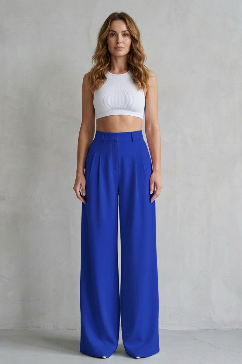 Women's Draped Wide Leg Tailored Pants - Perlisse