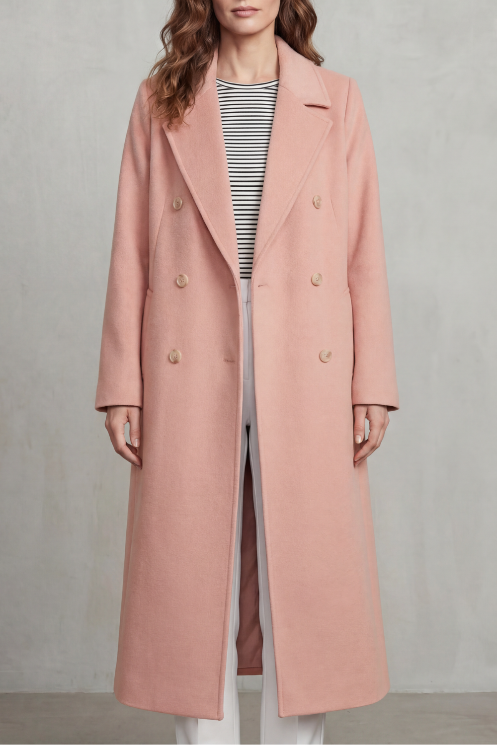 Women's Wool Blend Double-Breasted Coat - Maelisette