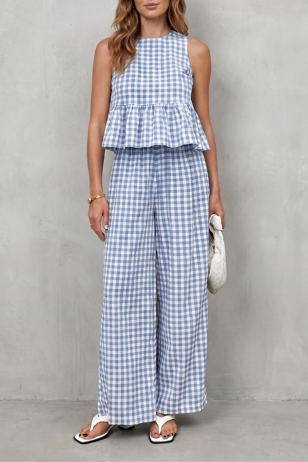 Blue colorway, full-length view