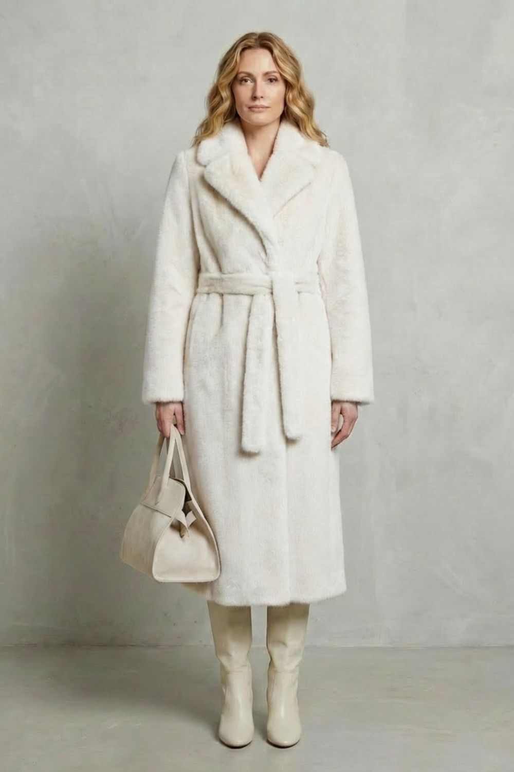 Women's Oversized Faux Fur Long Coat - Marivonne