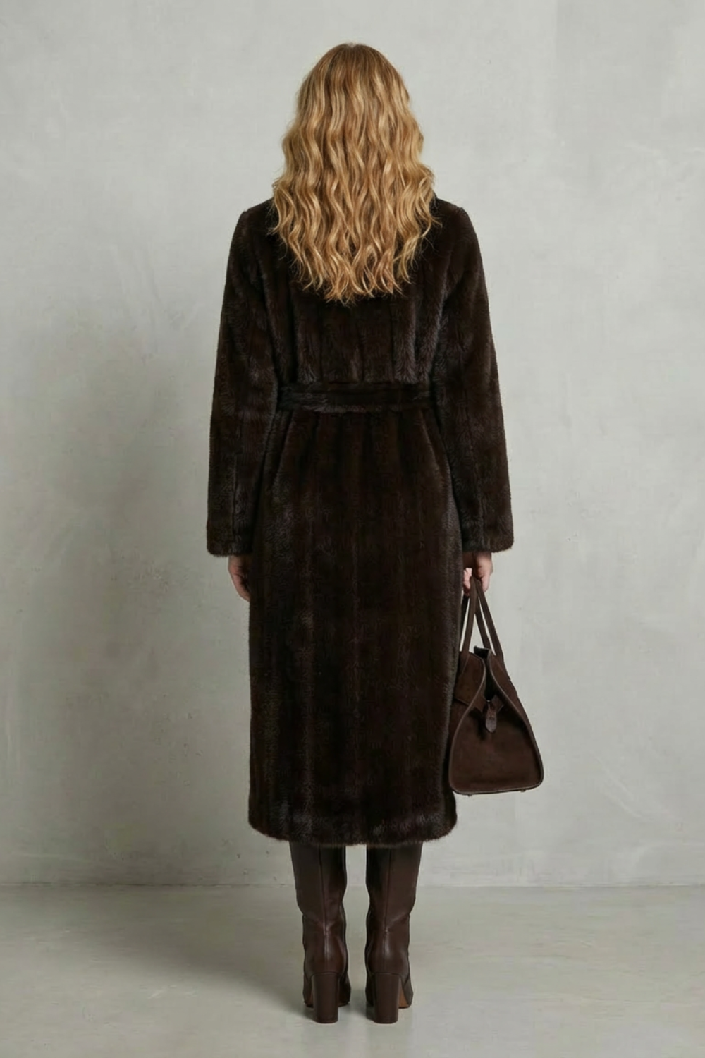 Women's Oversized Faux Fur Long Coat - Marivonne