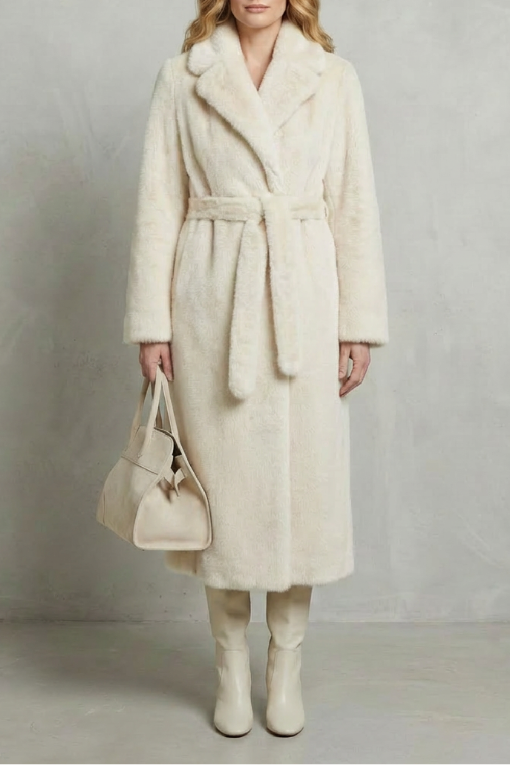 Women's Oversized Faux Fur Long Coat - Marivonne